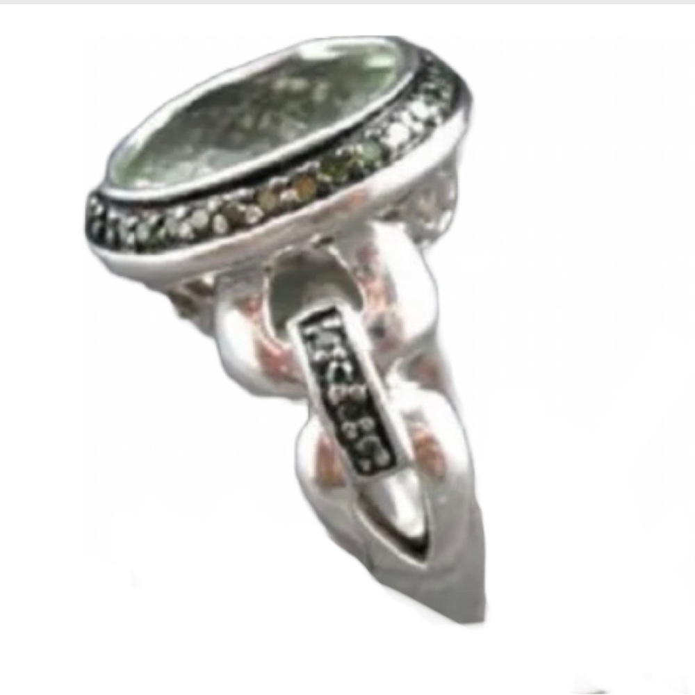 Prasiolite/Green Amethyst SS ring sz 6 - Picture 7 of 8